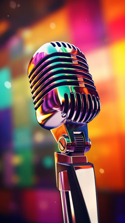 A microphone on a standの素材