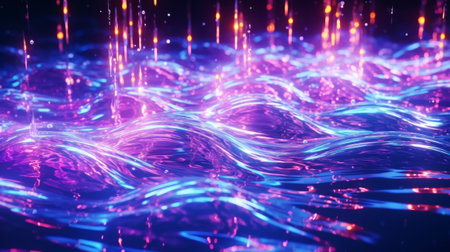 A vibrant and colorful background illuminated by numerous lightsの素材
