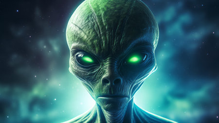 Scary alien creature from outer spaceの素材