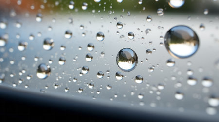 Water droplets on a window paneの素材