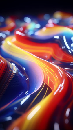 A colorful object against a black backdropの素材