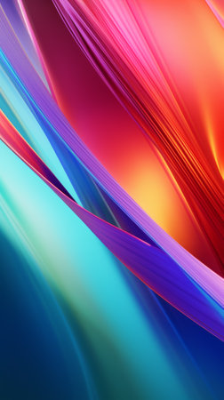 A vibrant cell phone against a colorful backdropの素材