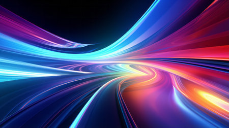 A vibrant abstract composition on a dark backgroundの素材
