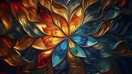 A vibrant flower painting against a dark backdropの素材