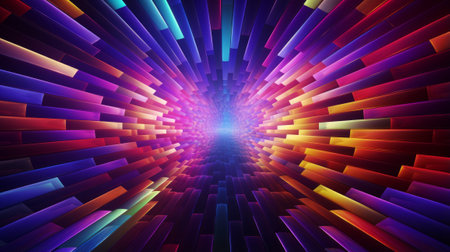 A vibrant abstract background with a radiant burst of lightの素材