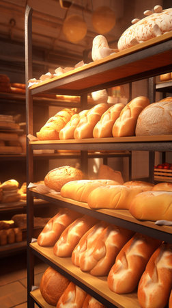 A bakery filled with fresh and delicious baked goodsの素材