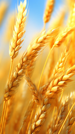 A close-up of a bunch of wheatの素材