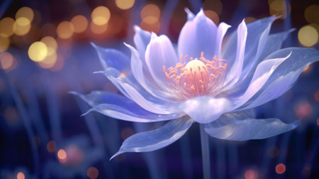 A blue flower with a blurry backgroundの素材