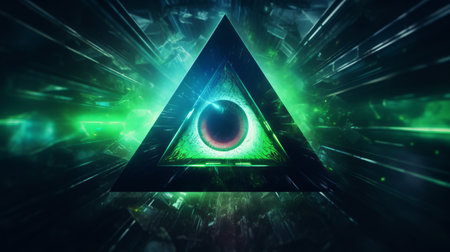A triangle with an eye inside of itの素材