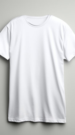 A white t - shirt hanging on a wallの素材