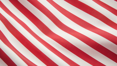 A close up of a red and white striped fabricの素材