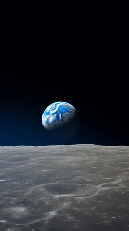 A Breathtaking View of Earth from the Moonの素材
