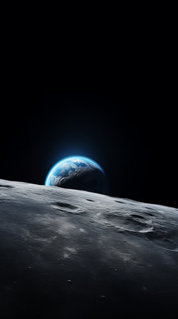 A Breathtaking View of Earth from the Moonの素材
