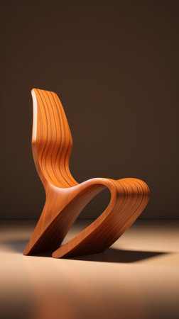 A Simple Wooden Chair on a Wooden Floorの素材