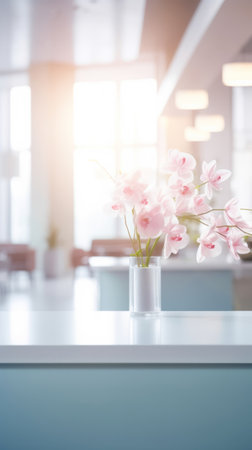 A vase with some pink flowers in itの素材