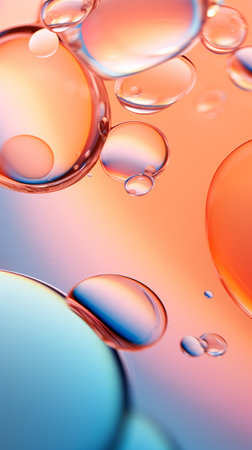 A close up of water droplets on a surfaceの素材