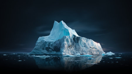A Majestic Iceberg Floating in the Vast Oceanの素材