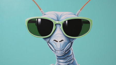 A Painting of an Alien Wearing Sunglassesの素材