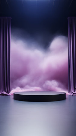 Mystic Veil: A Stage Enshrouded in Ethereal Fogの素材