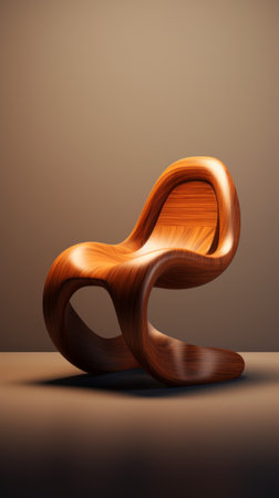 A Simple Wooden Chair on a Wooden Floorの素材