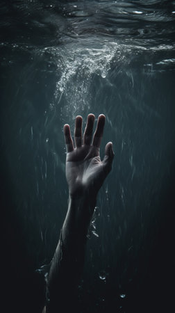 A Mysterious Hand Emerging from the Waterの素材