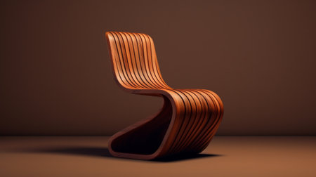 Wooden Chair on Brown Floorの素材