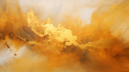 An abstract painting of yellow and brown cloudsの素材