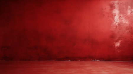 A Vibrant Room with a Red Wall and Floorの素材