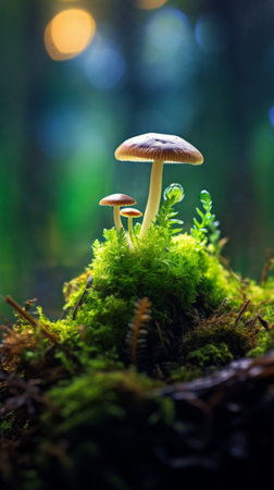 Mushrooms in a Mossy Forestの素材