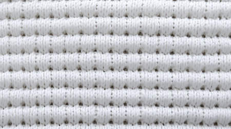 A close up of a white knitted materialの素材