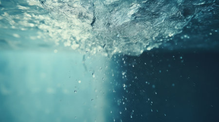 A blue background with water splashing on itの素材