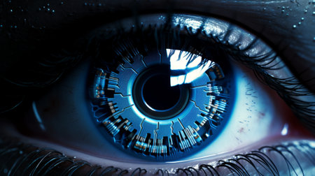 Close-Up of a Persons Blue Eyeの素材