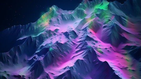 A computer generated image of a mountain rangeの素材