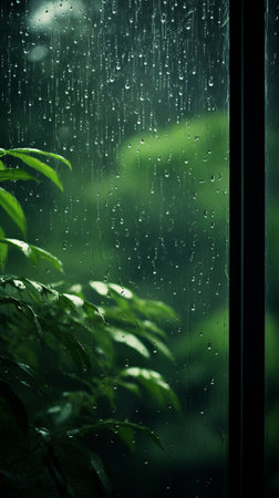 A Window That Has Rain Drops on Itの素材