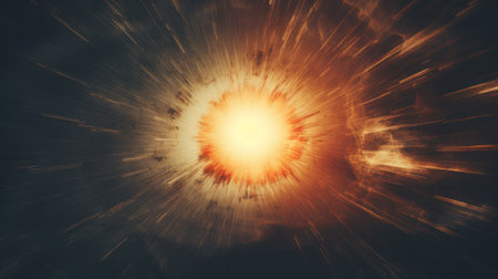 Abstract burst light explosion on dark background backgroundの素材