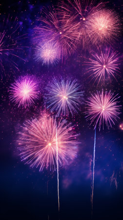 A Spectacular Firework Display in the Night Skyの素材