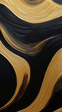 Black and Gold Wavy Linesの素材