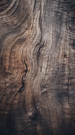 A detailed macro shot of a textured wooden surfaceの素材