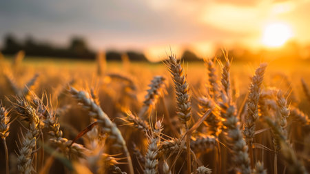 Sunset Over Wheat Fieldの素材