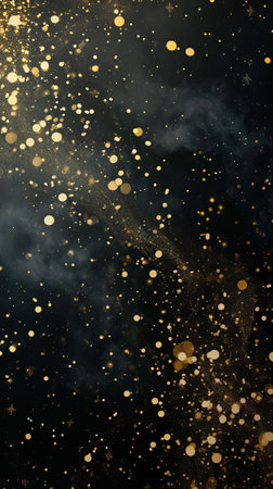 Black Background With Gold Dotsの素材