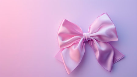 Close-up of Pink Bow on Purple Background - Stylish Accessoriesの素材