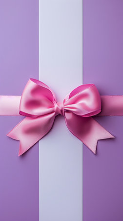 Purple and White Gift Box With Pink Bow - Elegant Present for Any Occasionの素材