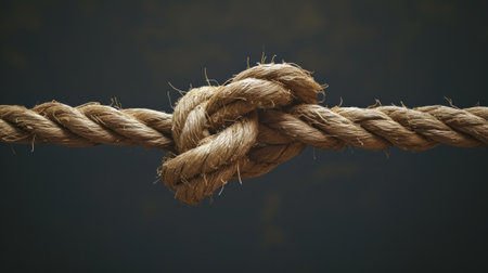 Detailed Close Up of a Rope on a Black Backgroundの素材
