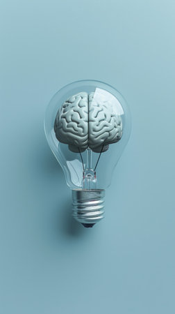 Brain Encased Light Bulb, Illuminating Intelligence for a Brighter Futureの素材