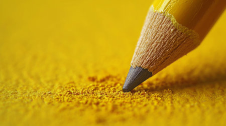 Yellow Background With Pencil - Simple and Informative Imageの素材