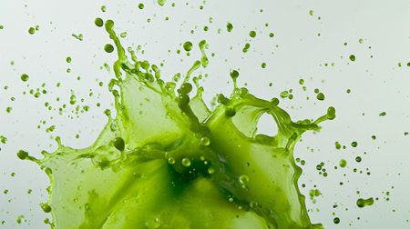 Green Liquid Splashing Into Water at High Speedの素材