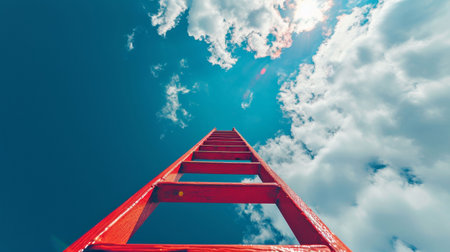 Red Ladder Ascending Towards the Skyの素材