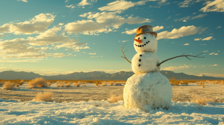 Snowman Surrounded by Desert Sandsの素材