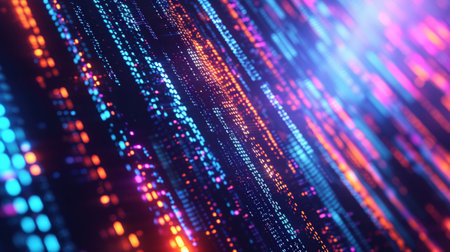 Close-up of Computer Screen With Colorful Lightsの素材