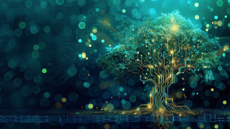 Technological Evolution - Tree with Circuit Board Patternの素材